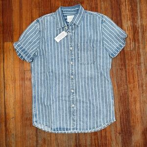 American Eagle Blue Striped Shirt